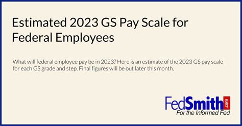 fedsmith|fed smith 2023 pay scale.